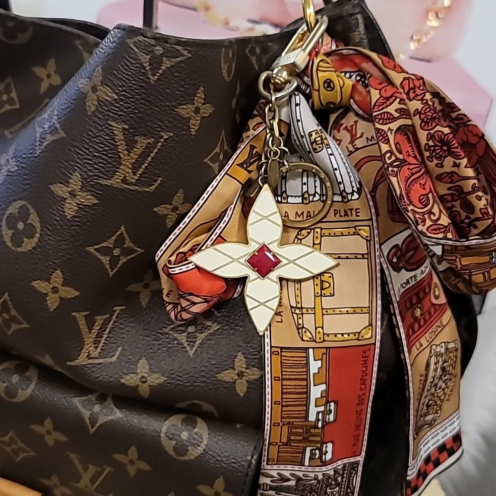 🌺Louis Vuitton Malletage Flower Key Holder and Bag Charm🌺